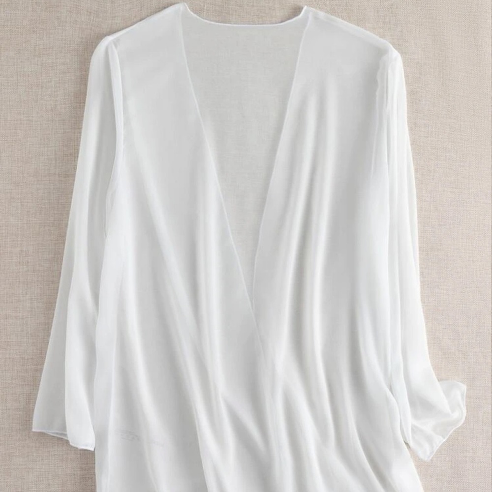 white mesh cover up